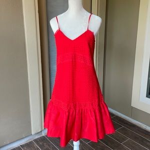 J Crew Ruffle Hem Spaghetti Strap Dress